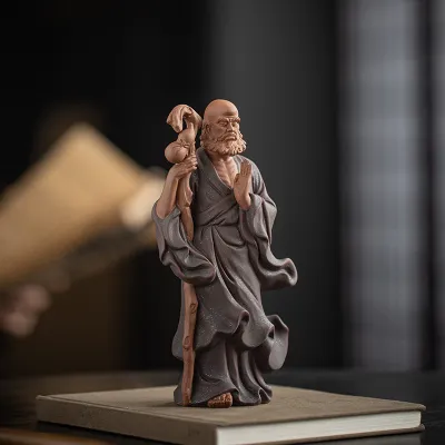 Chinese Zen Inspired Crossing The River By Bodhidharma Ancestor's Ornament