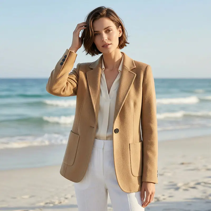 Double-breasted Wool Suit Coat