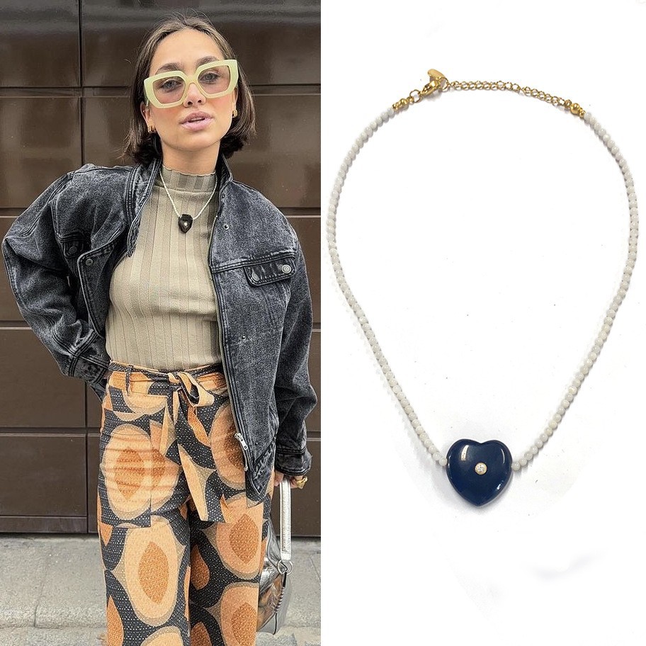 Natural Lapis Lazuli Tiger-shaped Stone Love Necklace Sweater