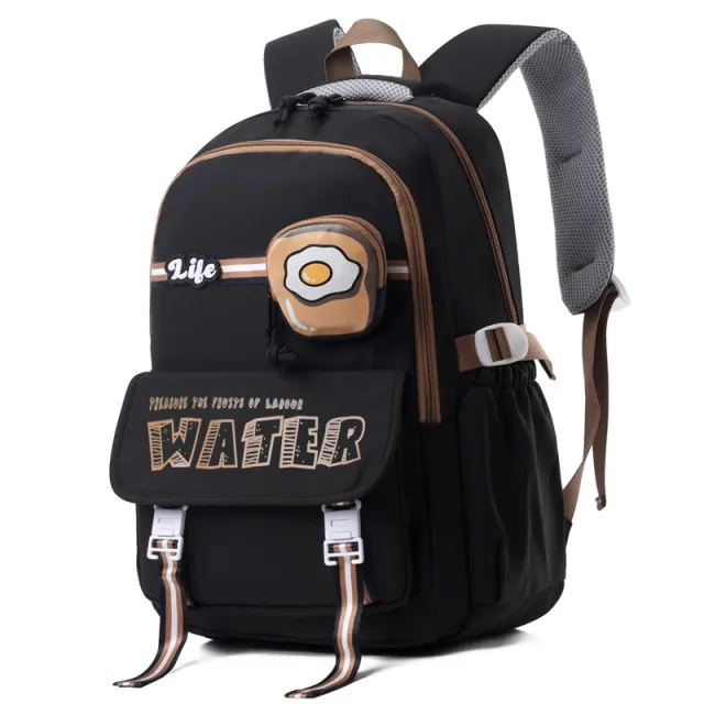 Casual And Lightweight Elementary And Middle School Student Schoolbags Burden Reduction Black - Shop at LoveMi