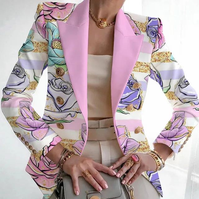 Women's Fashion Printed Suit Slim Jacket Lw1J230612K 2Xl - Shop at LoveMi