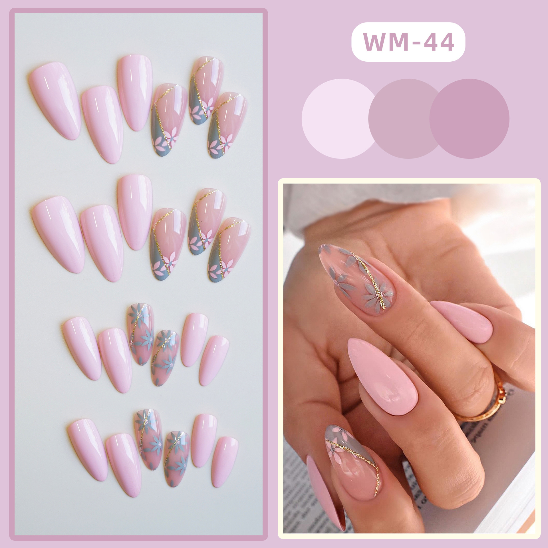 WM44 Pink Gray Pattern