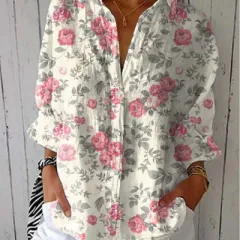 Women's European And American Fashionable Floral Pattern Printed 3D Shirt - Style 01 - View 1