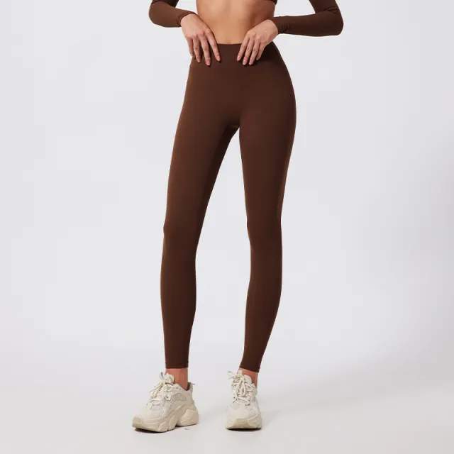 Women's Fashion Individual Breathable Yoga Leggings Coke Tea Coffee Color - Shop at LoveMi