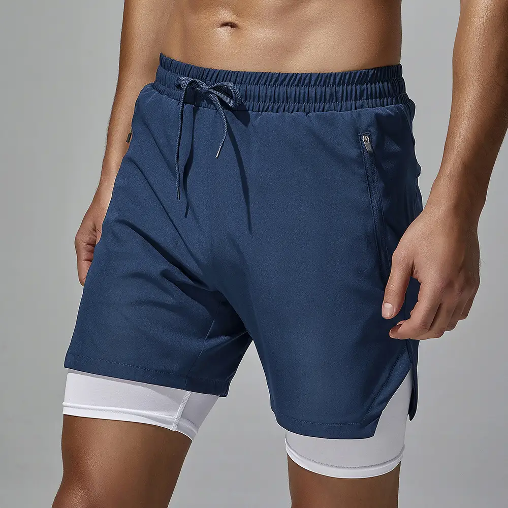 Four-sided Stretch Running Shorts Quick-drying Double Layer