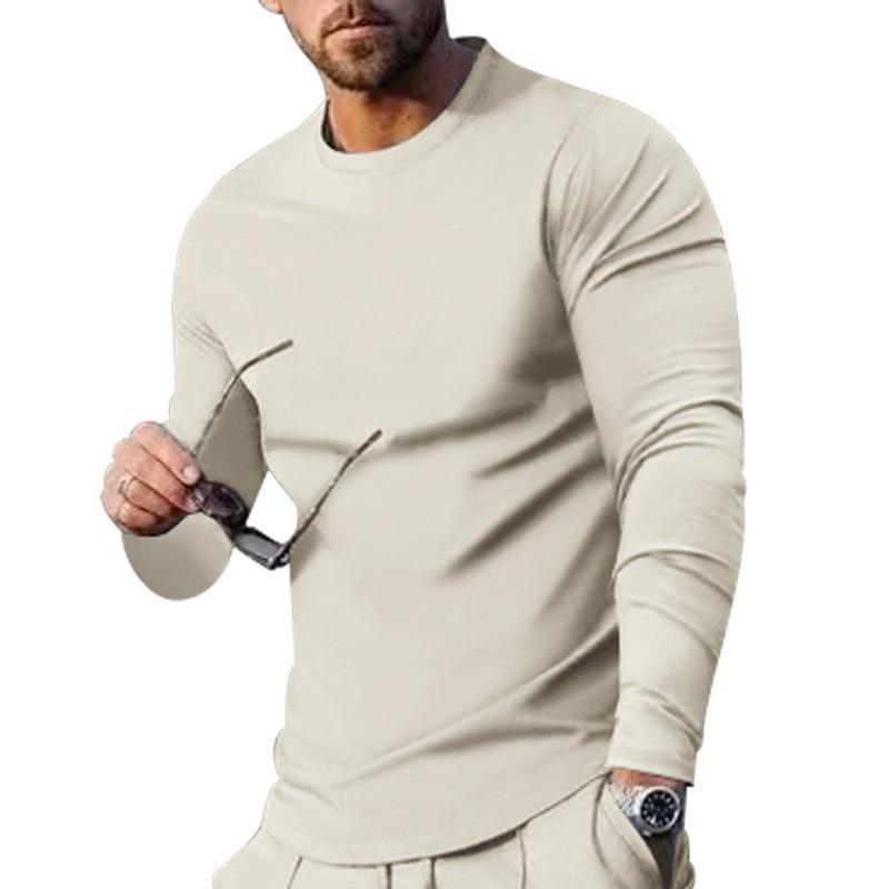 Title 13, Mens long-sleeved solid color top, trendy loos...