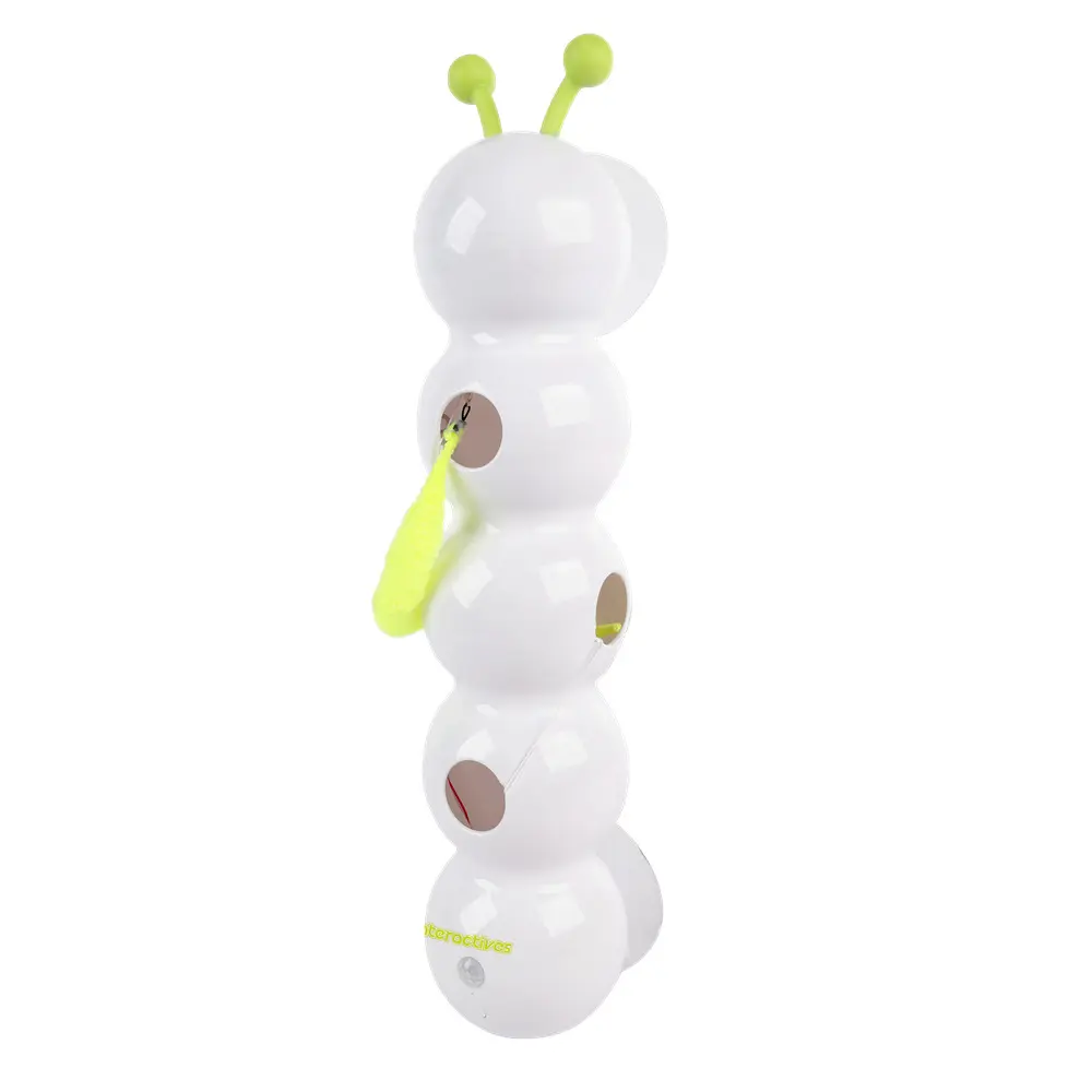 Smart Interactive Cat Toy With Moving Tail Motion Activated — White And Green / 40 x 8.5 x 9 cm / 1PC