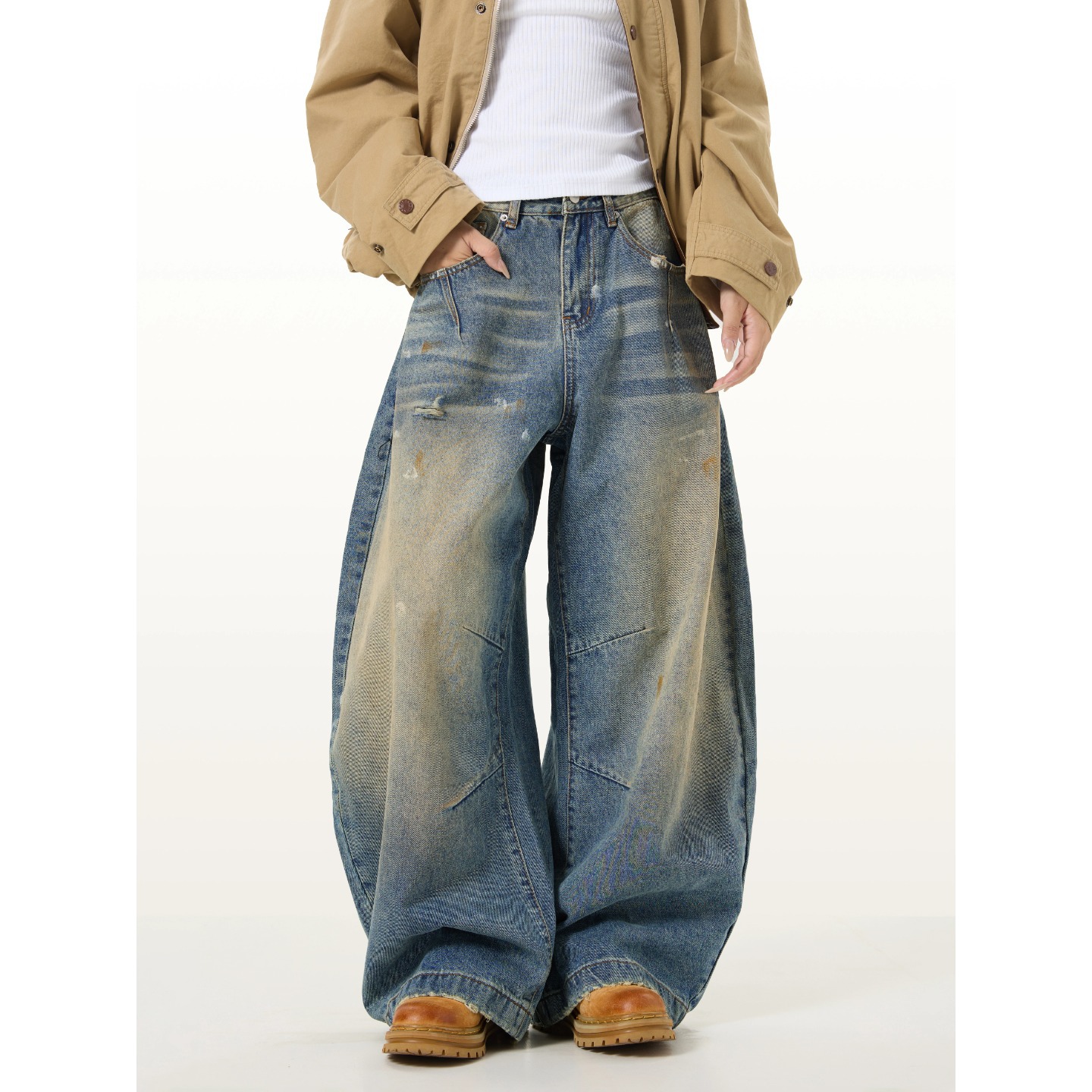 Retro Distressed Scythe Jeans For Men