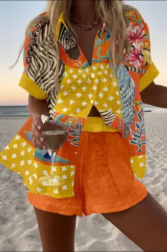 Digital Printing Top Women's Suit Two-piece Set - Mcs01116-L - View 1
