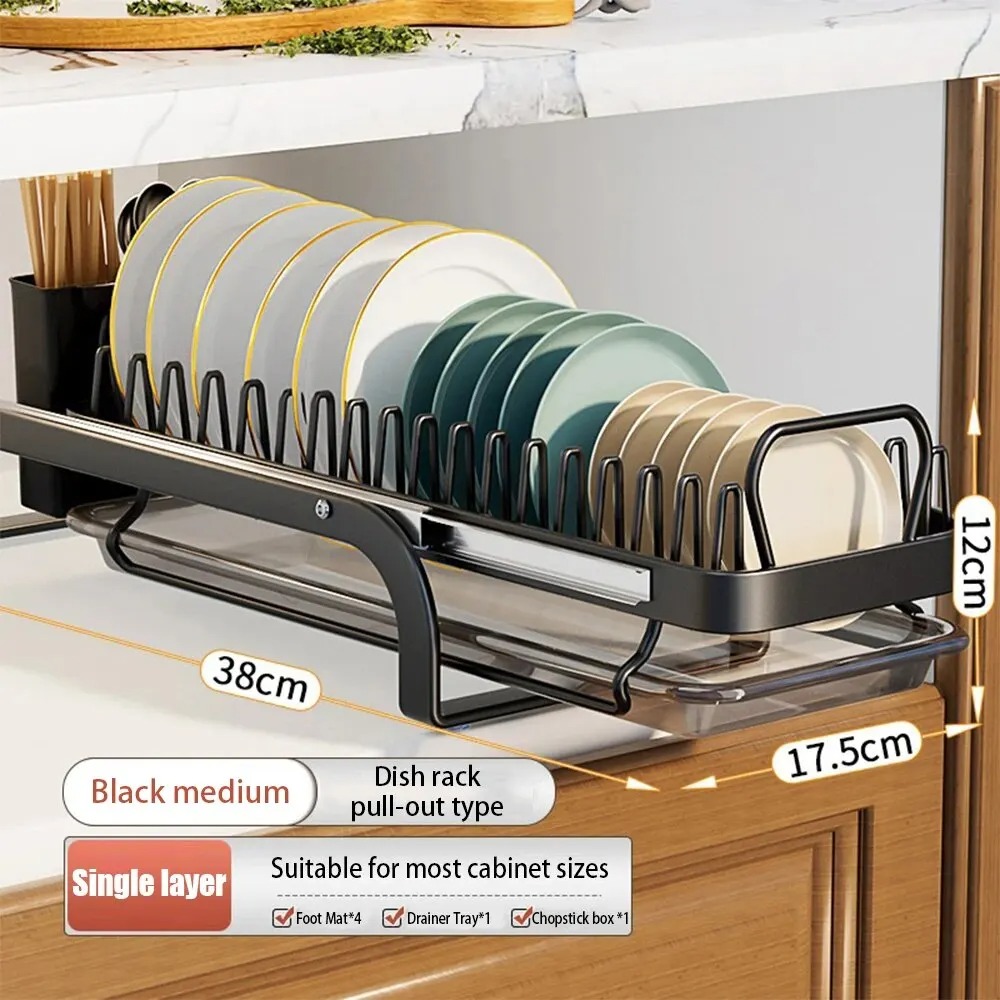 Single Layer Plate Rack Black