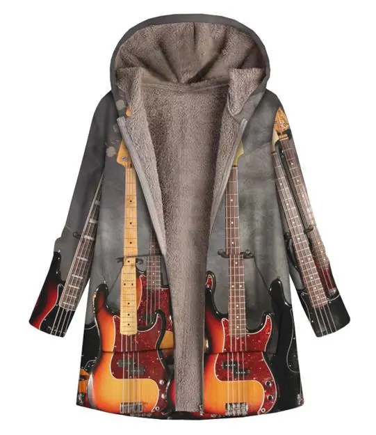Hooded Cotton padded Clothes Loose Printed Long Sleeve Brushed Womenswear Figure 5 - Shop at LoveMi