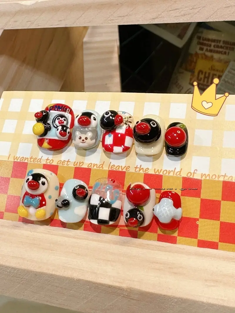 Naughty Dog Handmade Wear Armor Cute Children Student Reuse UV Nail Tip Nail Stickers