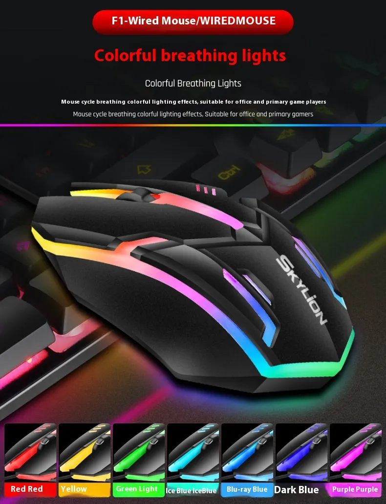Wired Luminous Mouse Office Home Games USB Desktop Computers And Laptop Universal PlayerUnknown's Battlegrounds – image 10