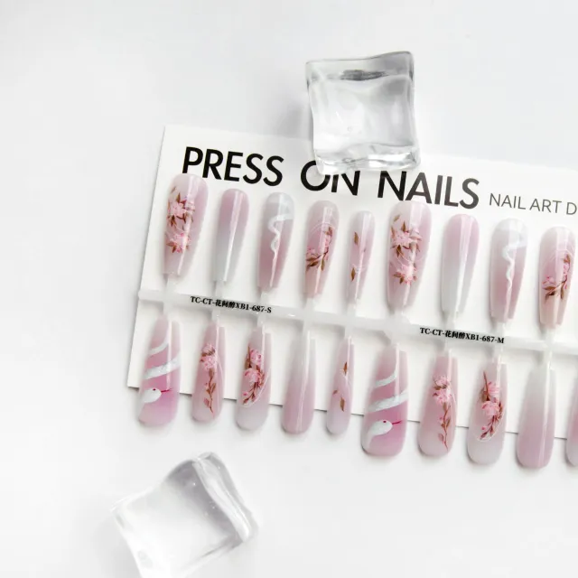 Ancient Snake Year Red Prefabricated Nail Tip Wear Armor Drunk Among Flowers - Shop at LoveMi