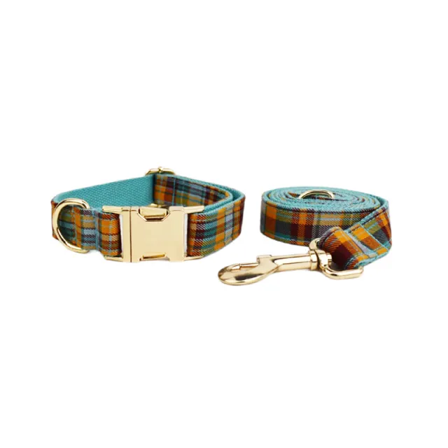 Green Plaid Plain Pet Collar Dog Collar Dog Leash - Shop at LoveMi