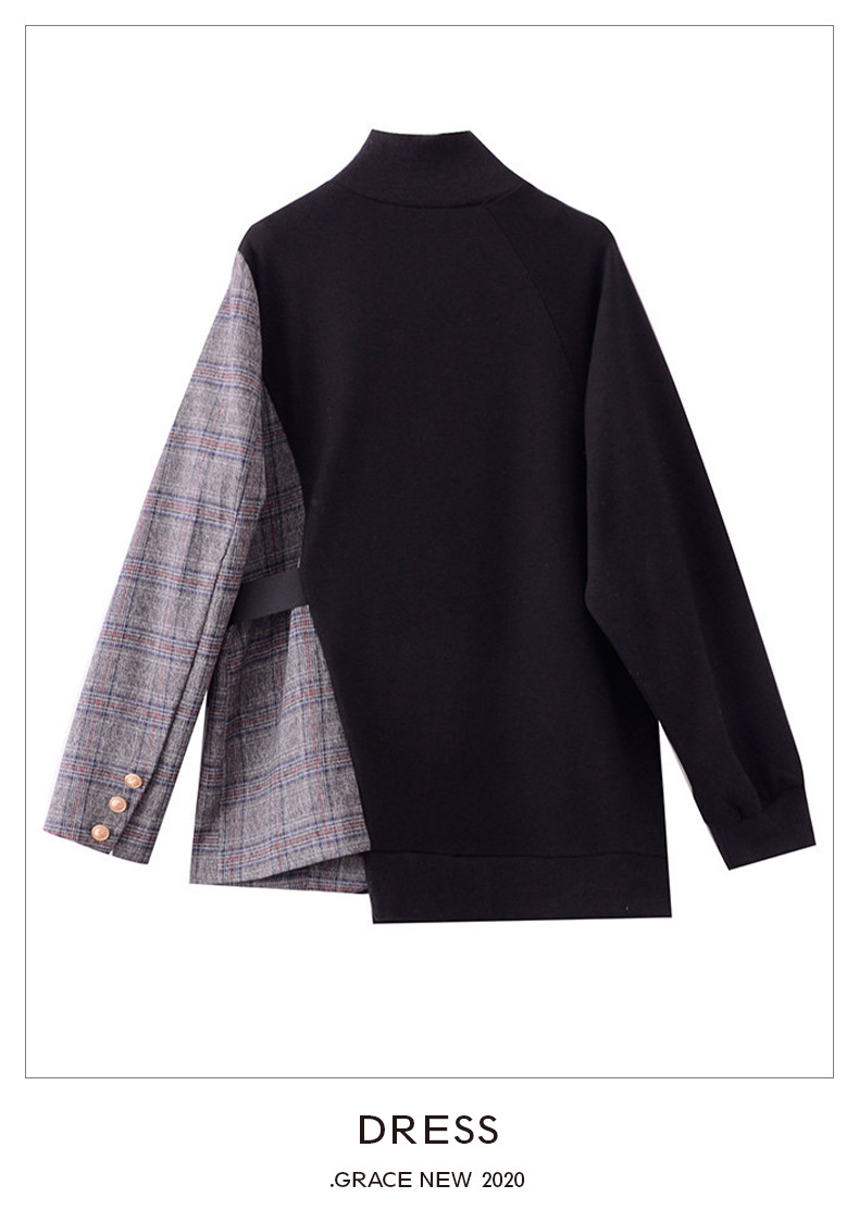 Title 1, Irregular Black Jacket With Long Sleeve Pullover