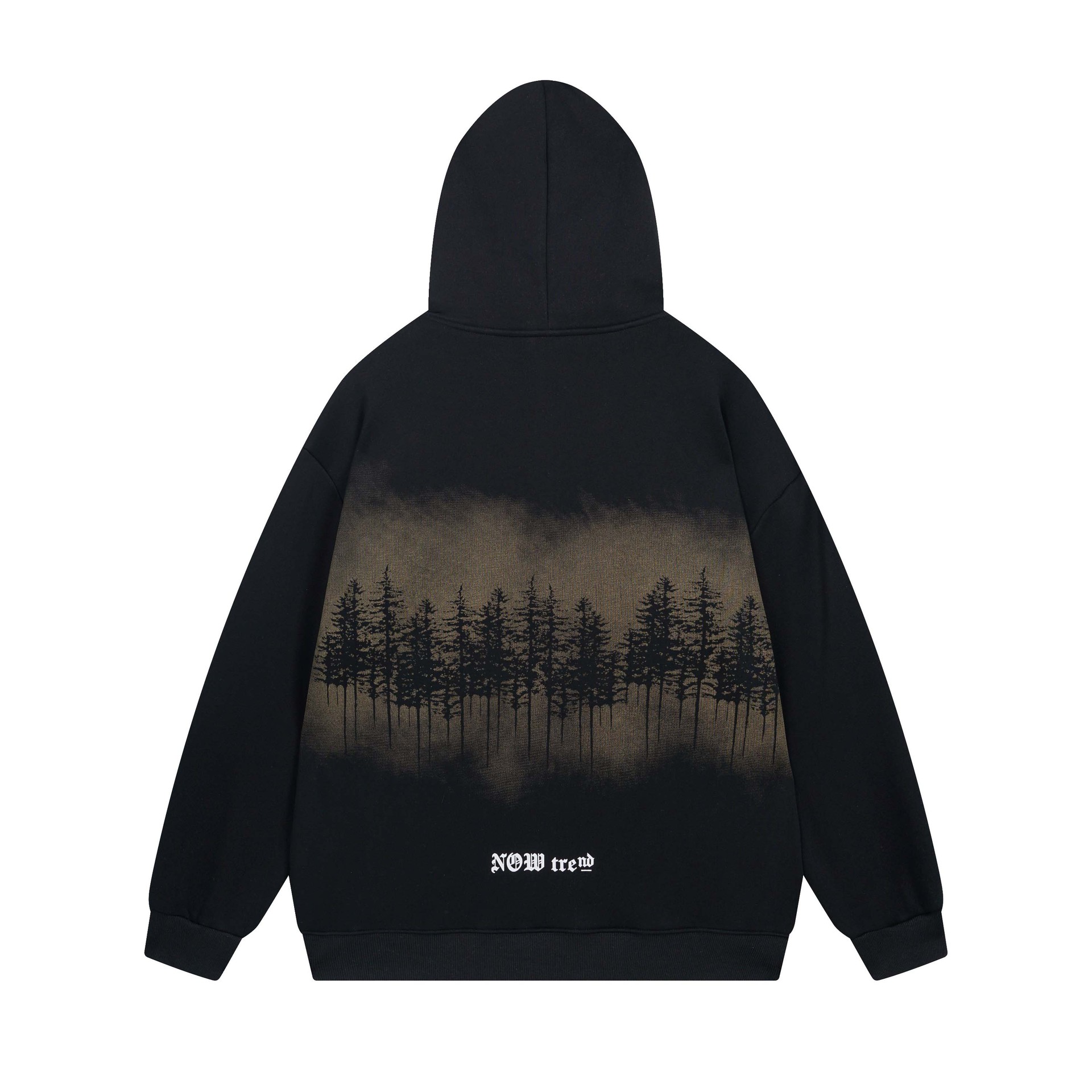 Letter Printing Velvet Padded Hooded Sweatshirt