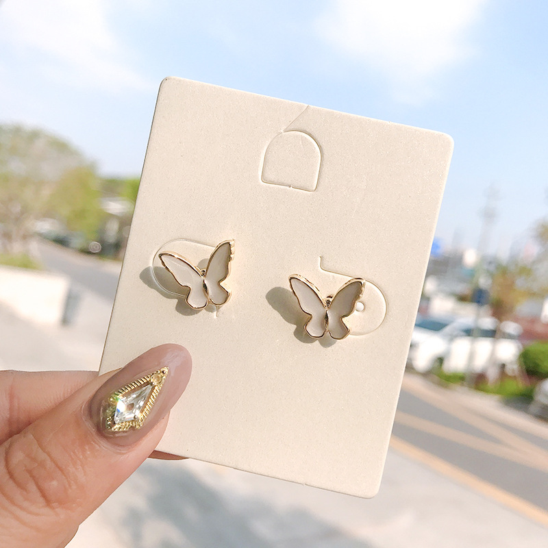 Fashion Simple Needle Butterfly Studs Women