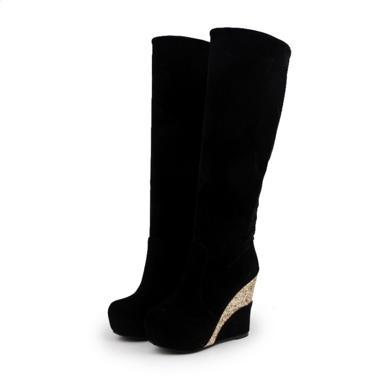 Suede Wedge Boots, picture 2 of 7