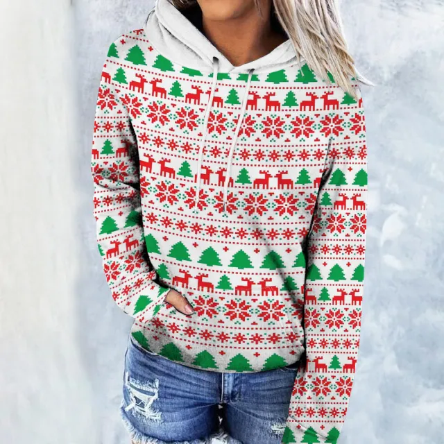 Printed Wansheng Hooded Pullover Leisure Fashion Sweater Zzy2023091415 - Shop at LoveMi