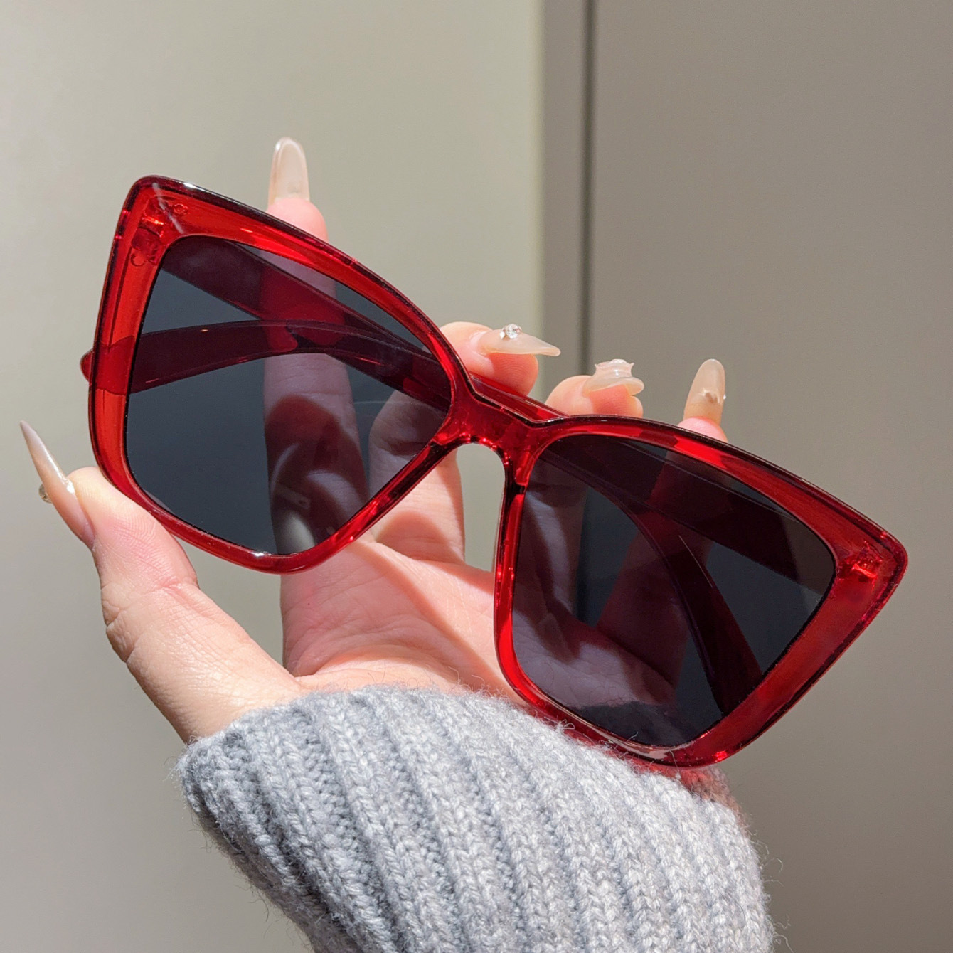 Versatile Slimming High-grade Sunglasses Large Frame Plain Glasses - Image 8