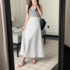 Women's Mid-length Elegant Large Swing Skirt - White - View 1
