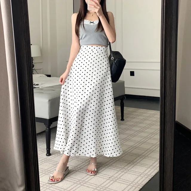 Women's Mid length Elegant Large Swing Skirt White - Shop at LoveMi