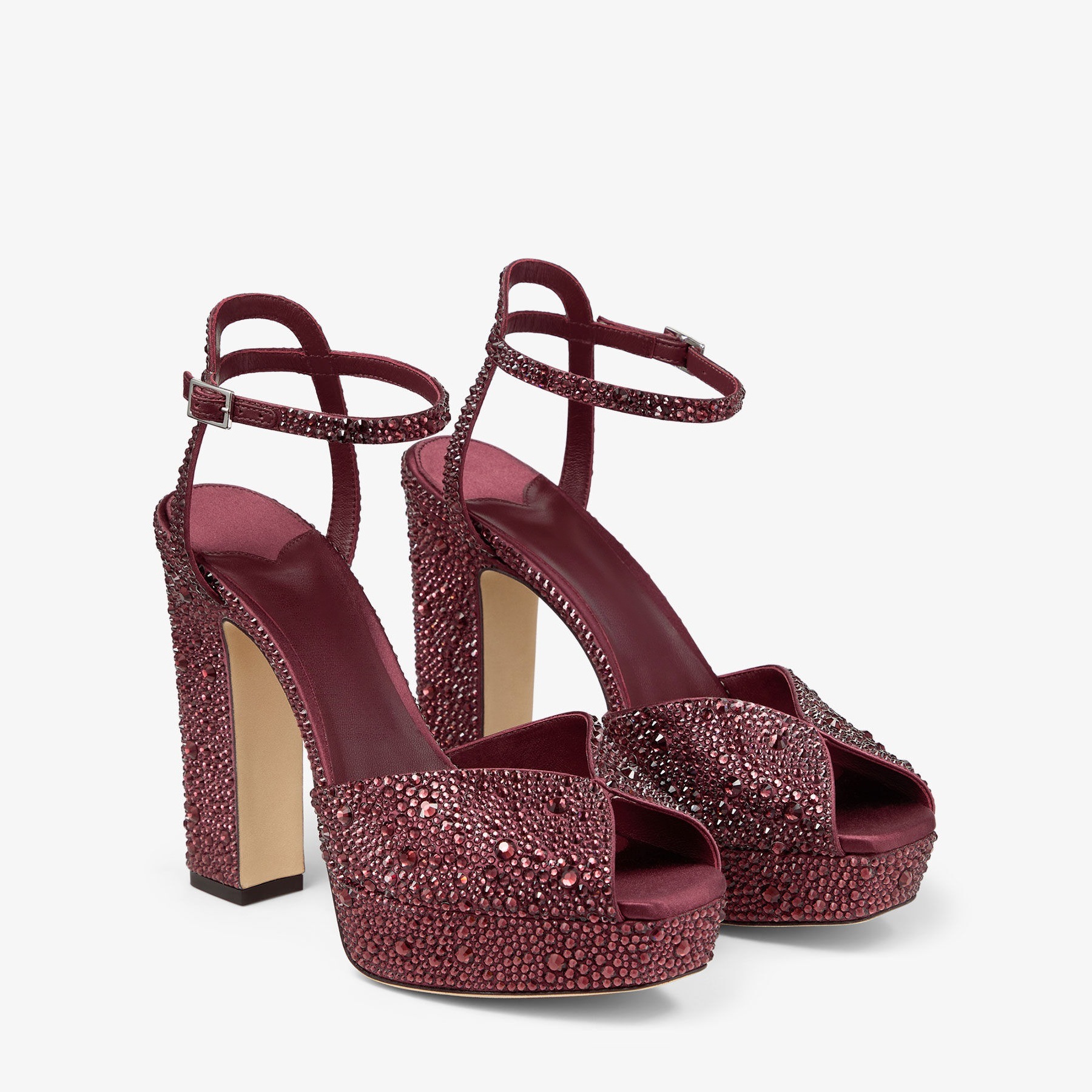 Rhinestone Peep-Toe High-Heeled Sandals, picture 2 of 6
