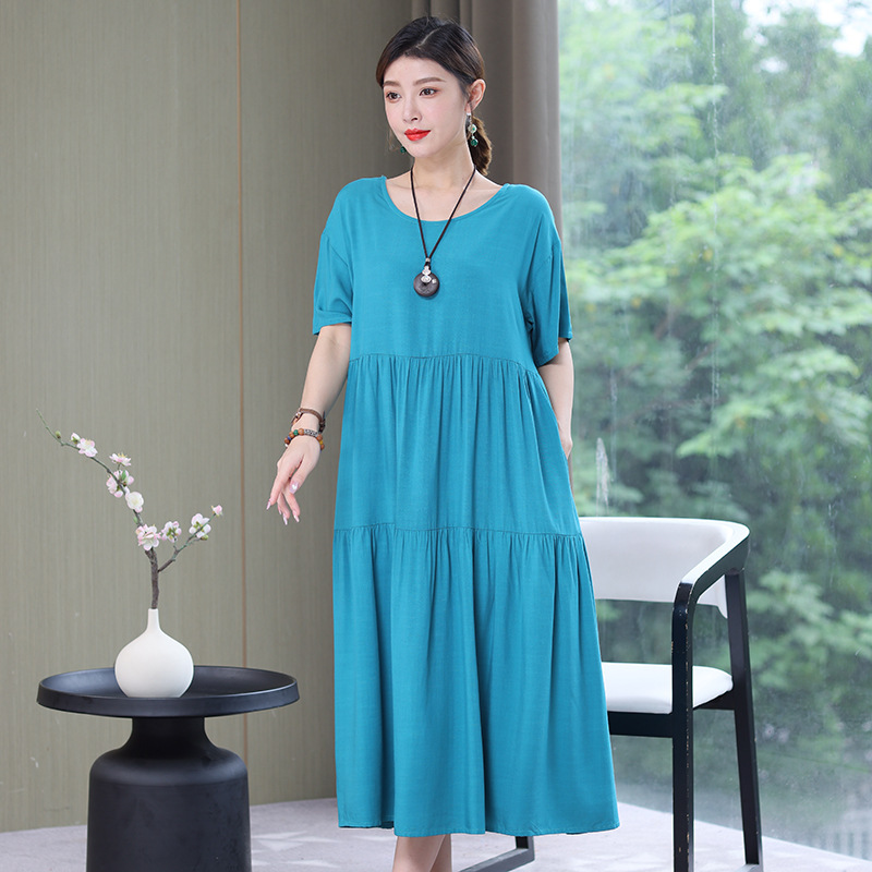 Plus Sizes Loose Mid-length Plus Size Comfort Skirt