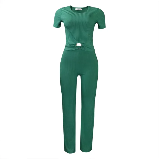 Solid Color Casual Suit For Women Green - Shop at LoveMi