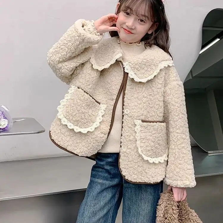 Stylish Lambswool Top For Kids Girls Sweater Older Children