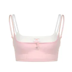 Fashion Short Sexy Little Suspenders - Pink - View 1