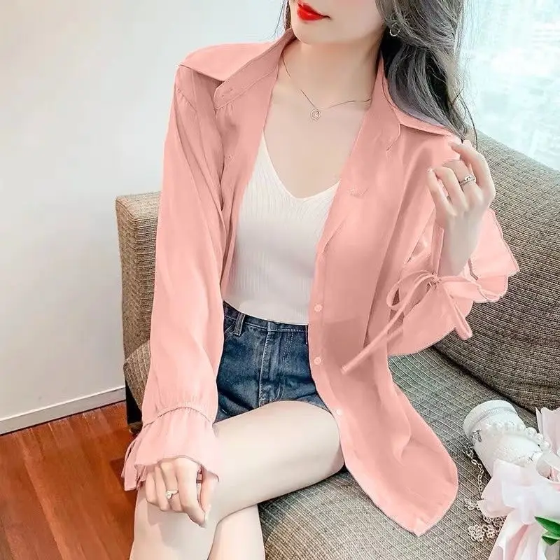 New Super-Girly Sun-Protective Shirt For Women UV-Proof Blouse For Summer