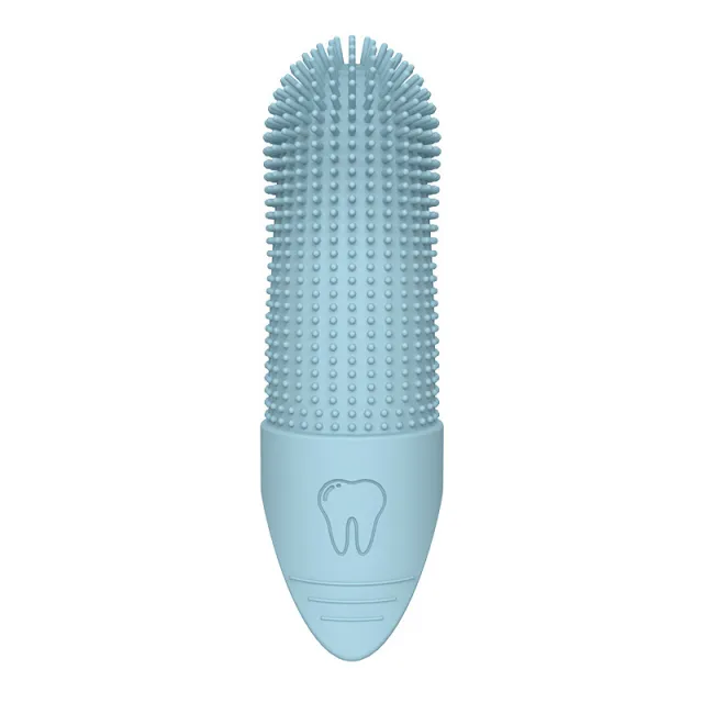 Pet Silicone Finger Toothbrush Oral Cleaning Pet Toothbrush Finger Toothbrush Blue - Shop at LoveMi