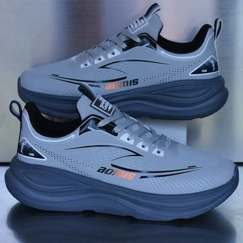 Waterproof Leather Upper Soft Sole Non-slip Lightweight Shock-absorbing Athletic Shoes