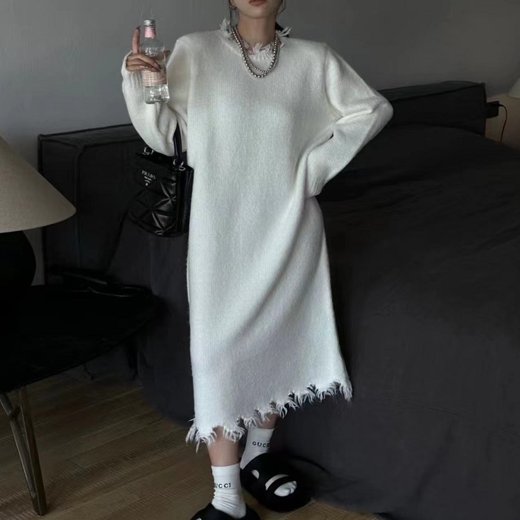 Loose Knitted Dress Straight Women