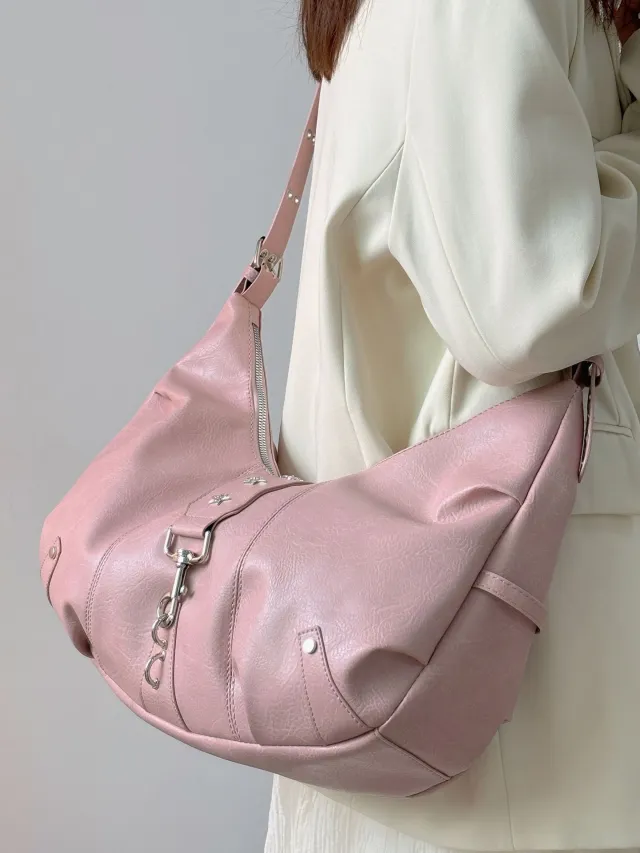 Large Capacity Totes Commuter Bag Shoulder Bag Crossbody Bag Pink - Shop at LoveMi
