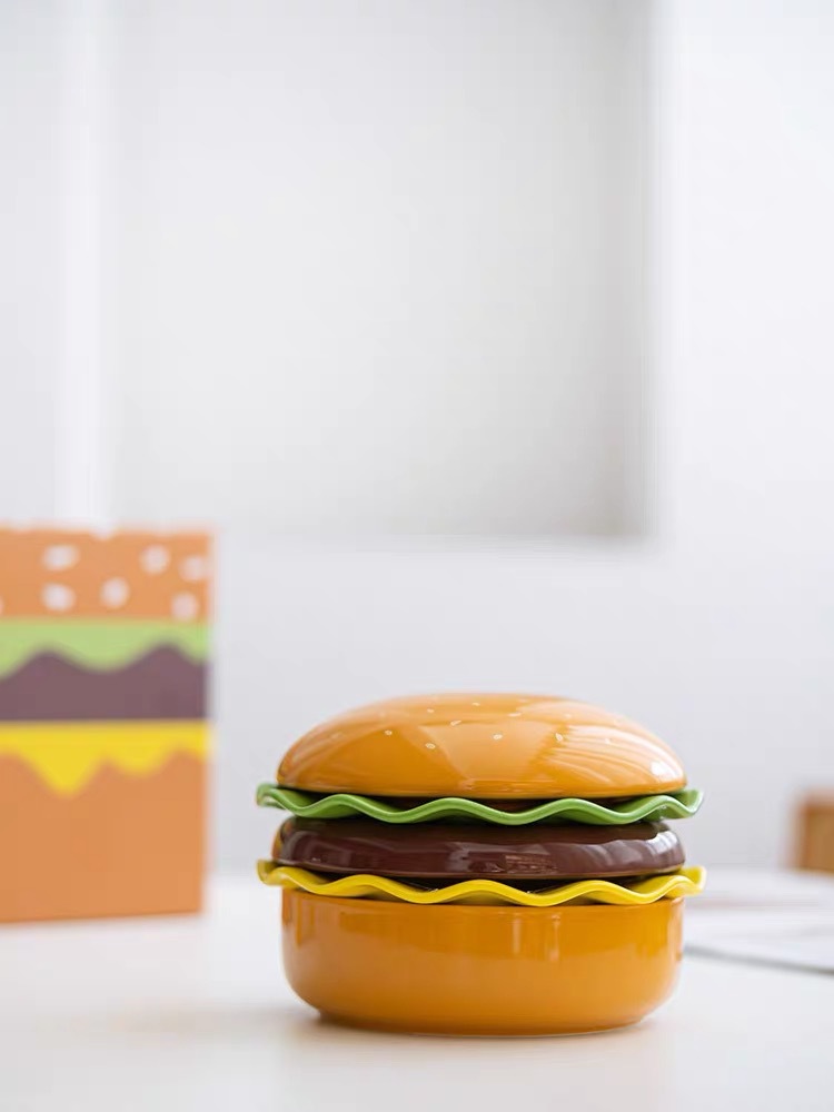 Title 12, For One Person Hamburger Shape Creative Ceramic...