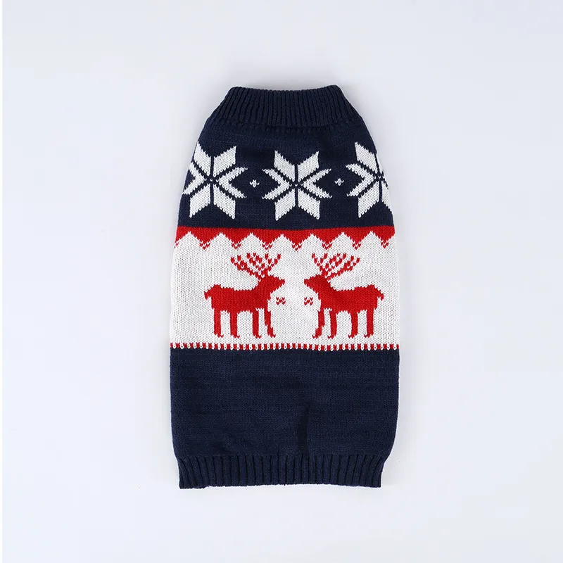 Fashion Personalised Christmas Dog Knitted Sweater - Navy Blue