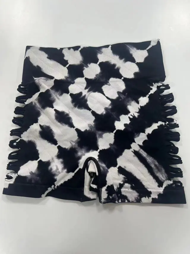 Tie dye Yoga Bum Lift Shorts Shorts Gray And White - Shop at LoveMi