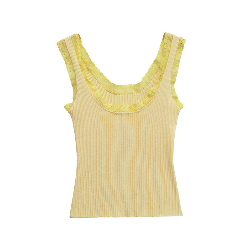 Summer New Design Sense Sweet And Spicy Bow Knitted Camisole
