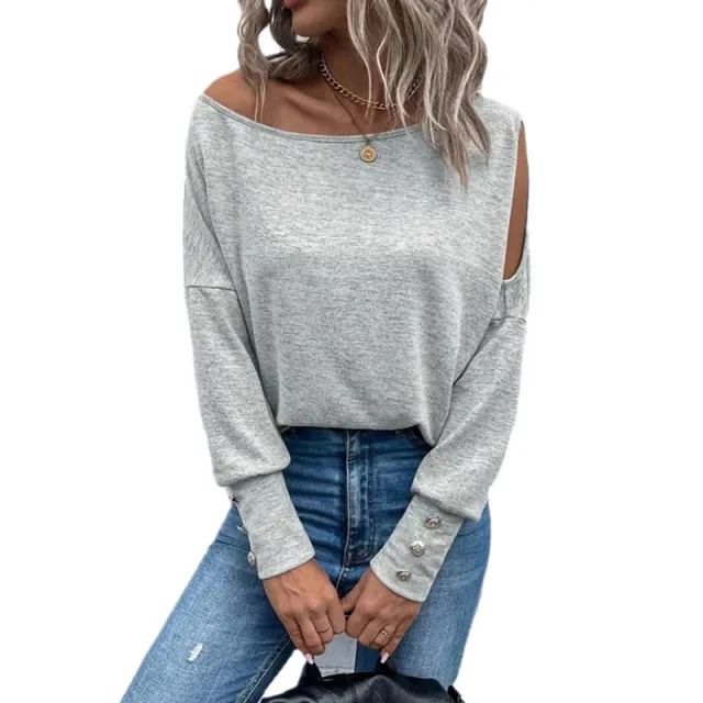 Women's Solid Color Fashion T shirt Gray - Shop at LoveMi