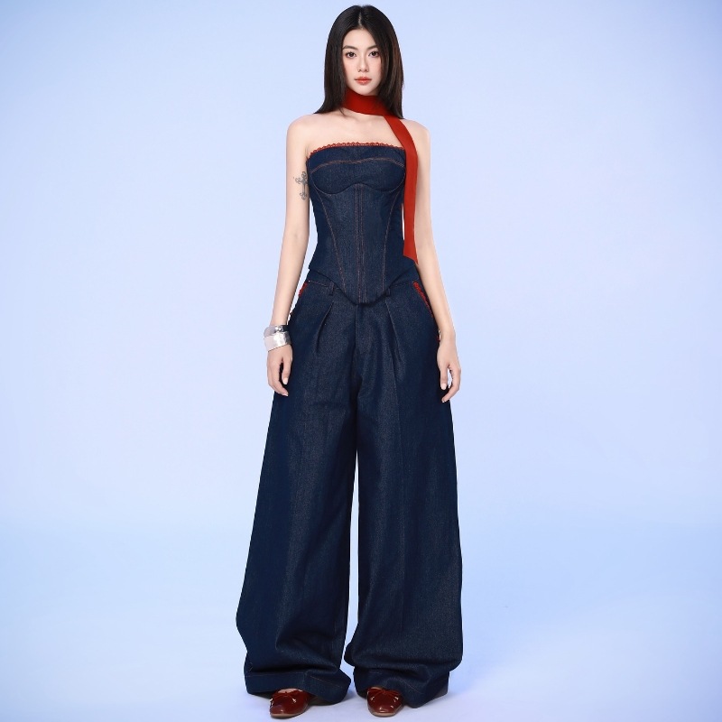 Fashion Denim Tube Top Women's Loose