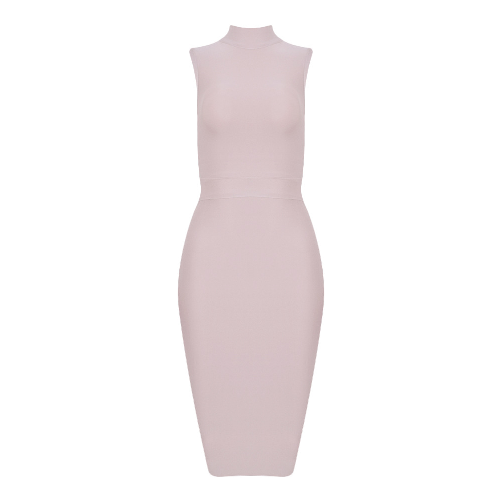 Women's Turtleneck Sleeveless Slim Stretch Dress - Image 10