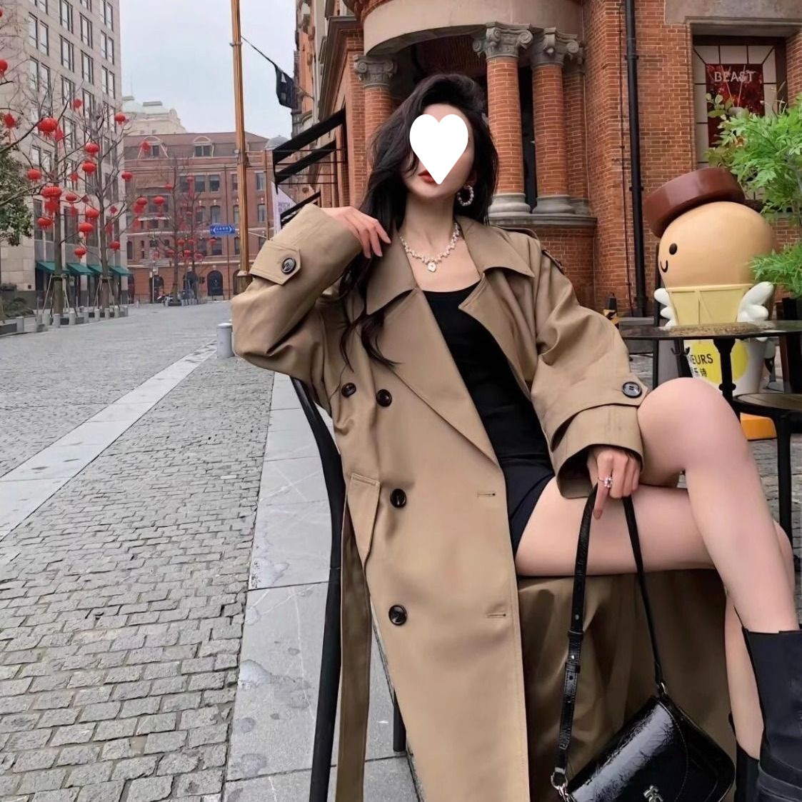 Petite Stylish Casual Outerwear Trench Coat