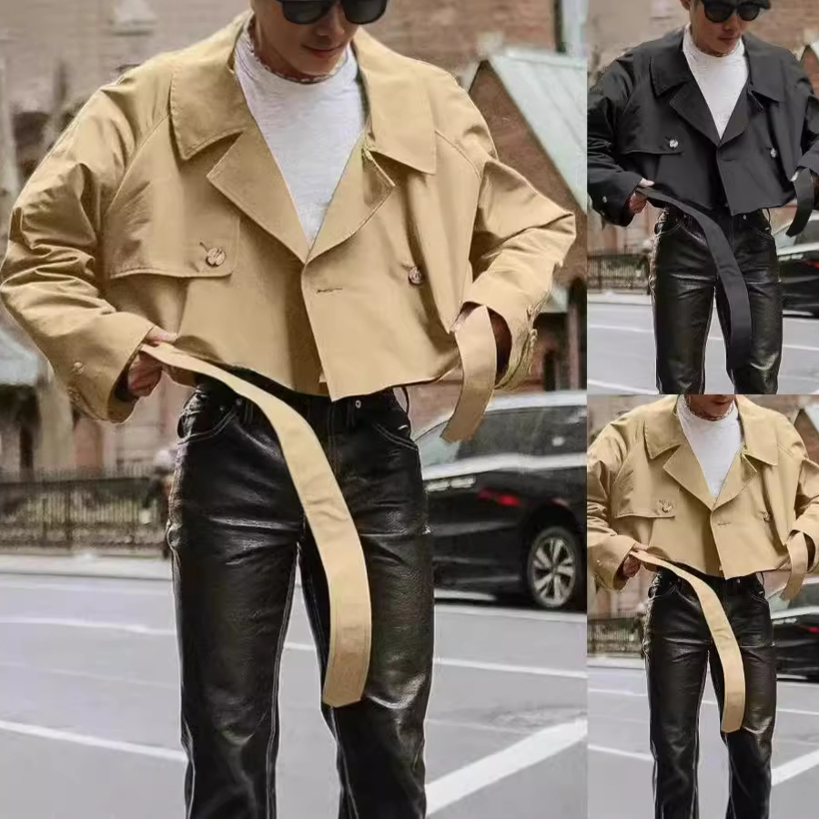 Mens Stylish Loose-fit Jacket Trench Coat
