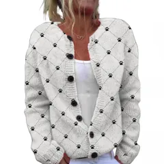 3D Digital Printing Cardigan Knitted Coat Women's Clothing - Hwj 50328213906-5Xl - View 1