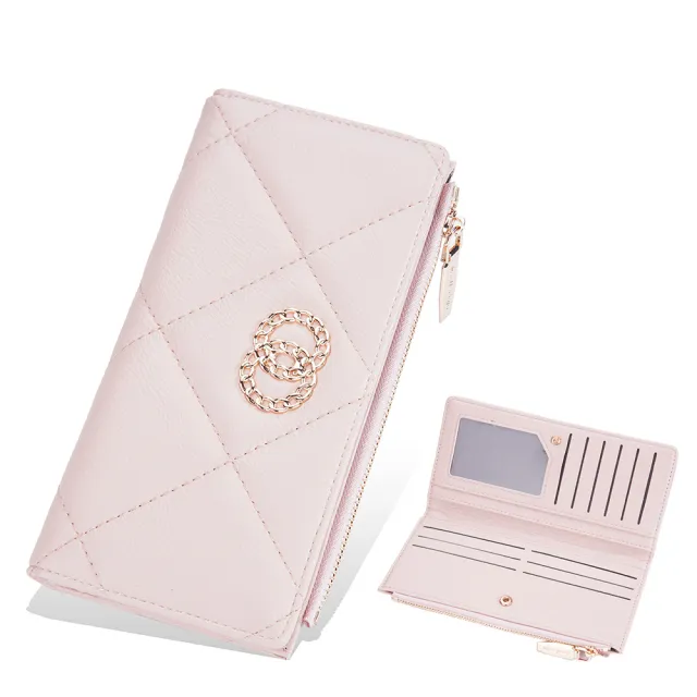 New Wallet Women's Long Zipper Coin Purse Multi Card Slots Wallet Women's Korean Clutch Pink - Shop at LoveMi
