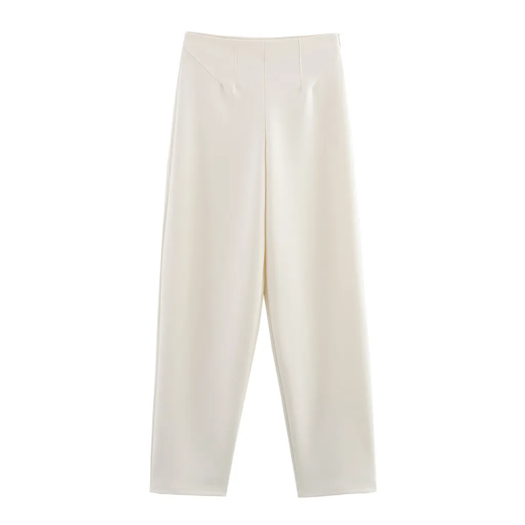 European And American Women's Clothing INS Double-sided Cloth Vest Trousers Suit - White Pants