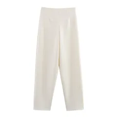European And American Women's Clothing INS Double-sided Cloth Vest Trousers Suit - White Pants - View 1